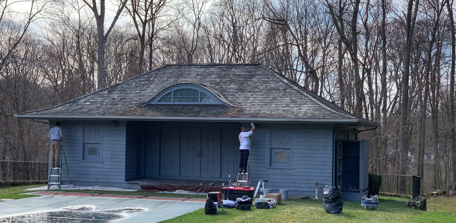 How to paint rain gutters