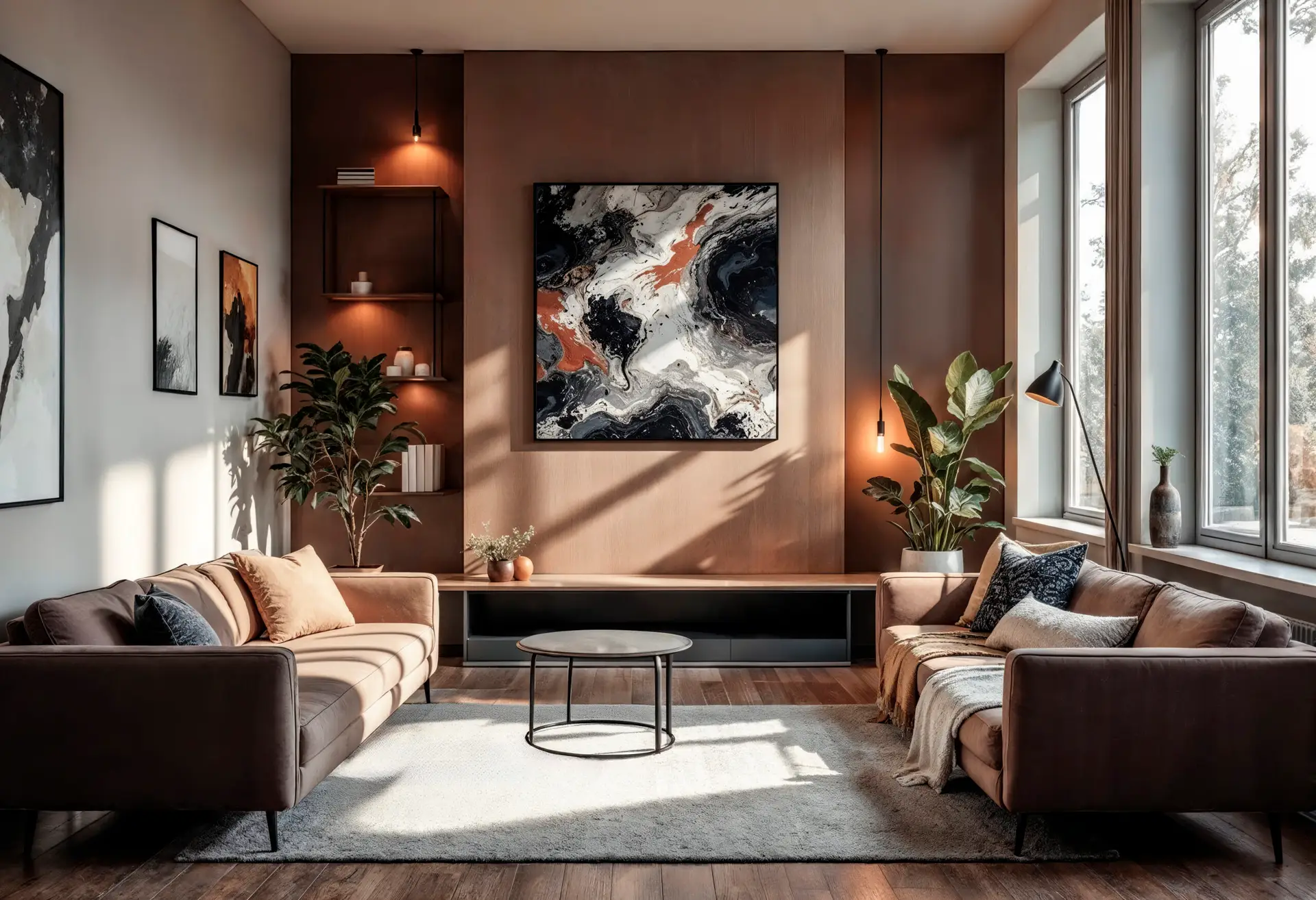 Two-tone paint ideas living room