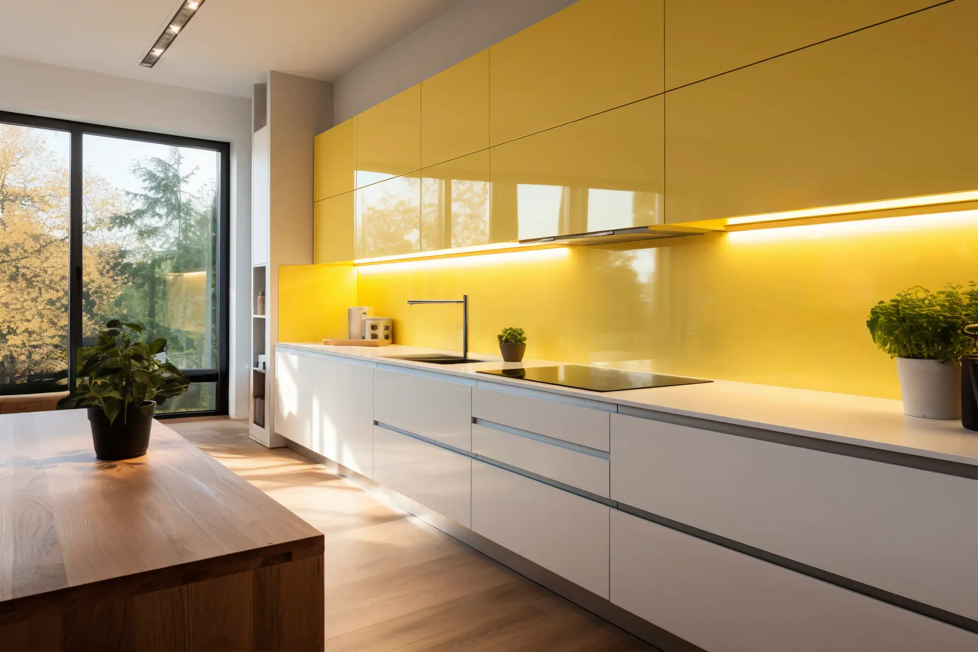 Two-Tone kitchen island different color from cabinets