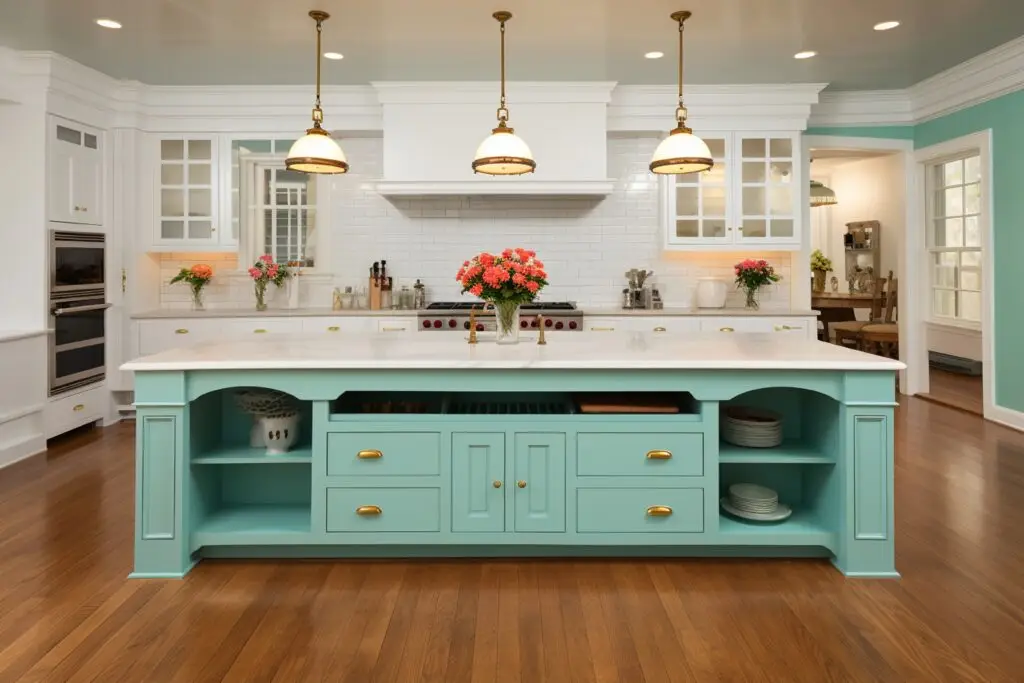 Kitchen Island Colors With White Cabinets
